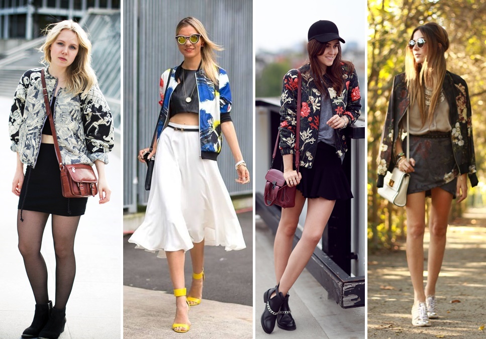 jaqueta bomber com saia